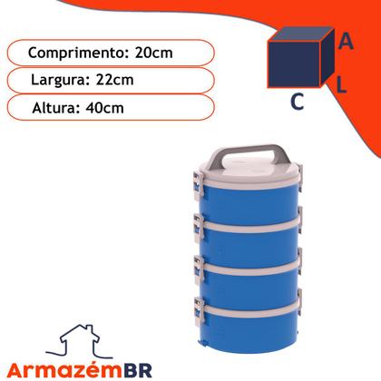 Imagem de Conjunto 5 Marmitas Térmica Termopratos 1,5l Tekcor Lanche Almoço 3S 1D 1T - Soprano