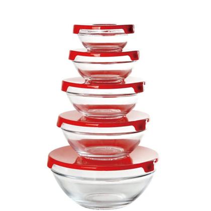 Imagem de Conjunto 5 Potes de Vidro Herméticos Com Tampa - SORTIDO