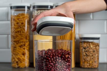 Imagem de Conjunto 5 Potes Herméticos Com Tampa Mantimentos Armário Cozinha Block - KTE 027 Ou