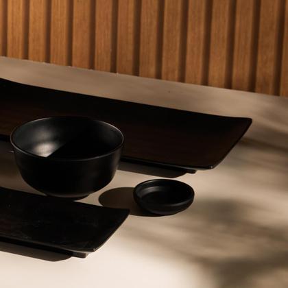 Imagem de Conjunto 50 Molheiras Porta Shoyu Melamina 40ml Pretas Restaurante Bar Ramekins Redondos Lyor