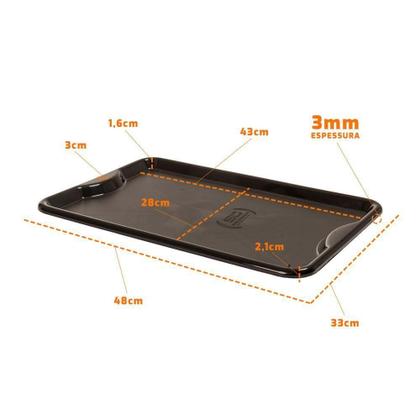 Imagem de Conjunto 6 Bandejas Plásticas Self-service Refeição 48 X 32,5 X 2 Br-100 Branca - Della Plast