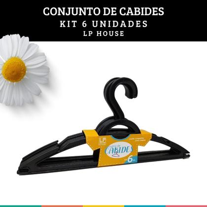 Imagem de Conjunto 6 Cabides Plásticos Organização Closet LP House