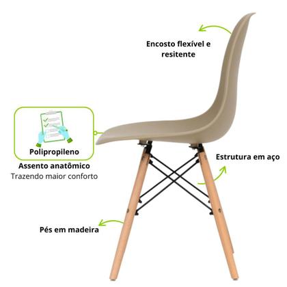 Imagem de Conjunto 6 Cadeiras para Sala de Jantar Eames Eiffel Dkr