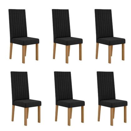Imagem de Conjunto 6 Cadeiras para Sala de Jantar Laura Preto/Mel