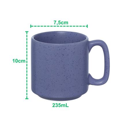 Imagem de Conjunto 6 Caneca Cerâmica Moderna 235ML Com Alça Para Café Chá Decoração Surya