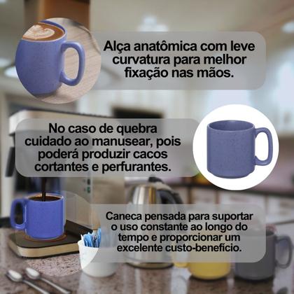Imagem de Conjunto 6 Caneca Cerâmica Moderna 235ML Com Alça Para Café Chá Decoração Surya