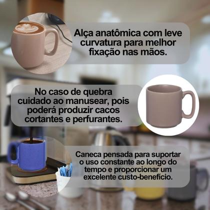 Imagem de Conjunto 6 Caneca Cerâmica Moderna 235ML Com Alça Para Café Chá Decoração Surya