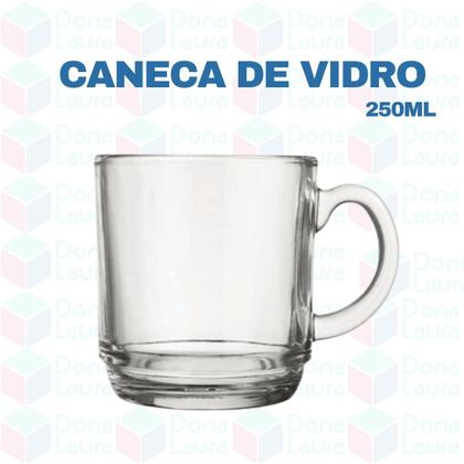 Imagem de Conjunto 6 Canecas Xicara Vidro 250ML Ideal Café Chocolate Chá