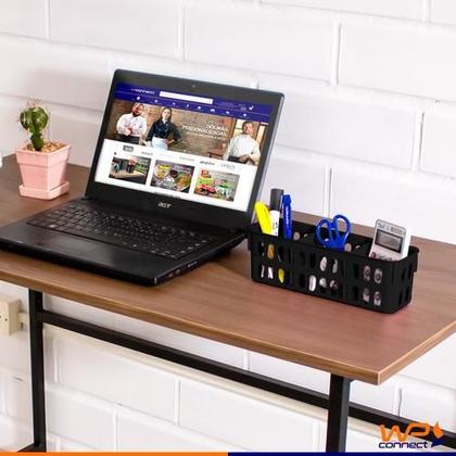 Imagem de Conjunto 6 Cestos Organizadores Com Divisórias 1,5 Litros Multiuso Kit Para Quarto Cozinha Banheiro Lavabo Porta Maquiagem Mantimentos Acessórios