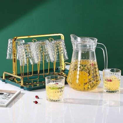 Imagem de Conjunto 6 Copos 218ml Com Jarra 1,5 Litros Vidro Agua Suco