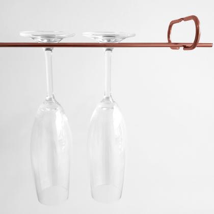 Imagem de Conjunto 6 Organizadores Porta Taças 42cm Suportes Para Pendurar Taças Rose Gold