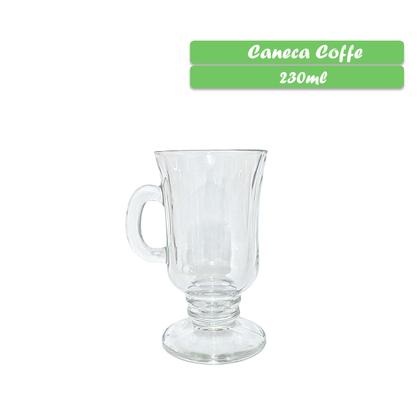 Imagem de Conjunto 6 Peças Caneca Classic Coquetel Irish Coffee Vidro Alça 230ml Taça Café Cappuccino Chocolate Quente Elegante