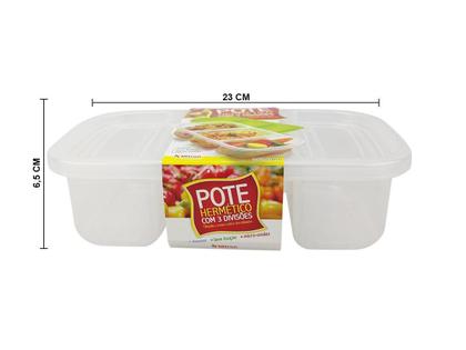 Imagem de Conjunto 6 Pote Conservador Alimentos 3 Divisórias Nitron
