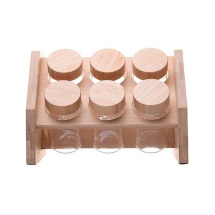 Imagem de Conjunto 6 Potes em Vidro com Tampa de Rosca e Suporte de Bambu Wolff