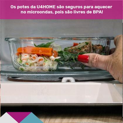 Imagem de Conjunto 6 Potes Vidro Hermético Marmita Mantimentos 640ml