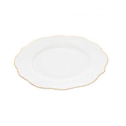 Imagem de Conjunto 6 Pratos de Sobremesa Maldivas com Fio Dourado 21cm - Wolff