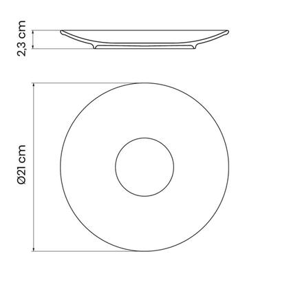 Imagem de Conjunto 6 Pratos de Sobremesa Porcelana Tramontina 21cm Rústicos Marrom Mesa Posta