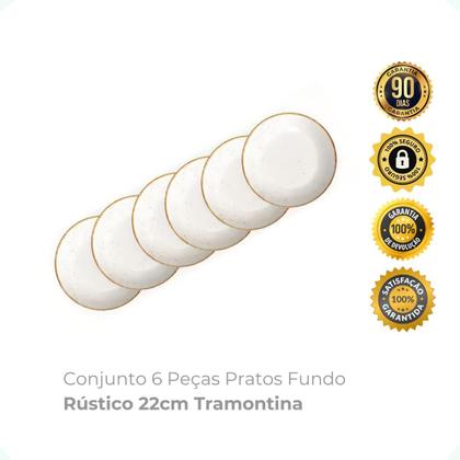 Imagem de Conjunto 6 Pratos Fundo Rústico 22cm Tramontina