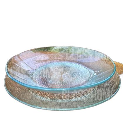 Imagem de Conjunto 6 Pratos Raso Vidro Transparente Forjado 22Cm