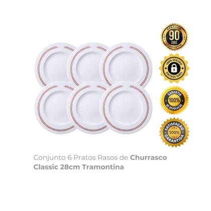 Imagem de Conjunto 6 Pratos Rasos de Churrasco Classic 28cm Porcelana Tramontina