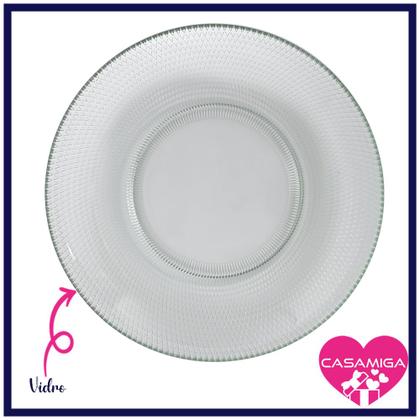 Imagem de Conjunto 6 Pratos Sobremesa Vidro Transparente Gema 19,6cm