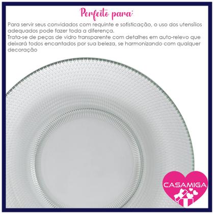 Imagem de Conjunto 6 Pratos Sobremesa Vidro Transparente Gema 19,6cm