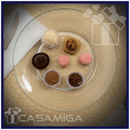 Imagem de Conjunto 6 Pratos Sobremesa Vidro Transparente Gema 19,6cm