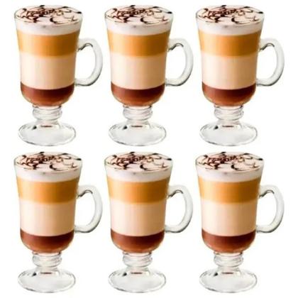 Imagem de Conjunto 6 Taças Caneca De Vidro Cappuccino Café 120m lIrish Coffee