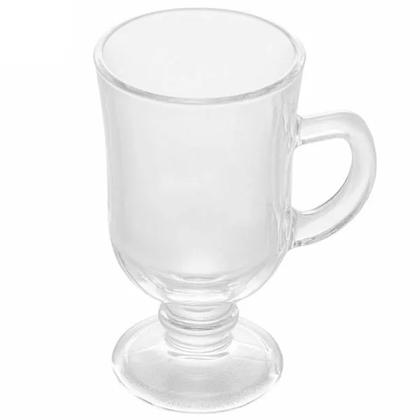 Imagem de Conjunto 6 Taças de Cappuccino café Alça e Pé de Vidro 114ml