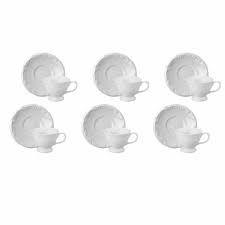 Imagem de Conjunto 6 Xícaras Chá Com Pires Pomerode Porcelana Schmidt