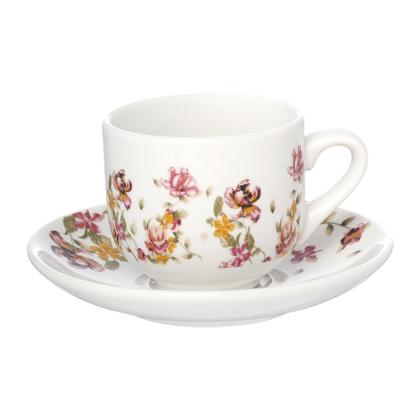 Imagem de Conjunto 6 Xícaras Com Pires De Porcelana Branca Café Chá Le Jardin 90ml