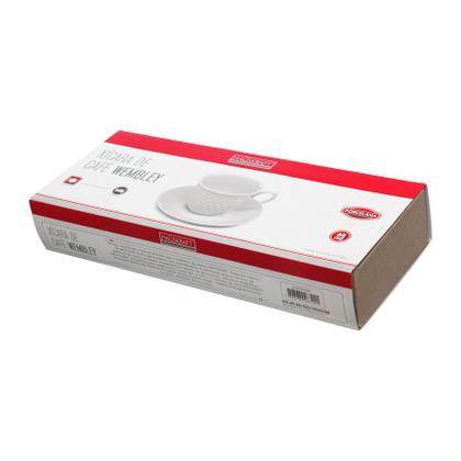 Imagem de Conjunto 6 Xícaras Com Pires De Porcelana Branca Café Chá Wembley 80ml