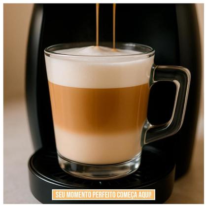 Imagem de Conjunto 6 Xícaras de Café, Chá, Cappuccino e chocolate de Vidro 70ml Jogo 6 xicaras com Alça