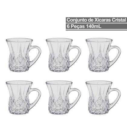 Imagem de Conjunto 6 Xícaras para Café Cappuccino Cristal 140ml Vidro