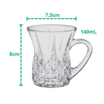 Imagem de Conjunto 6 Xícaras para Café Cappuccino Cristal 140ml Vidro