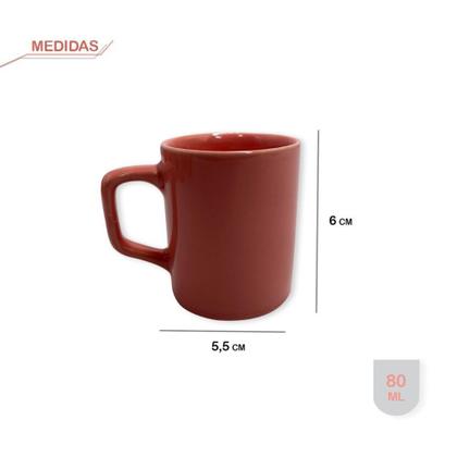 Imagem de Conjunto 6 Xícaras Pequenas Café Cerâmica 80ml Rosa - ECOS Houseware