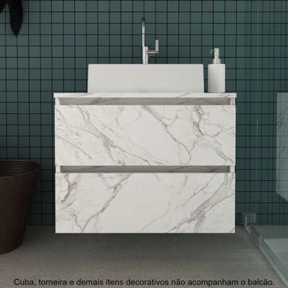 Imagem de Conjunto 60cm Gabinete para Banheiro com Espelheira e Cuba CJ18-112 Tecnomóbili