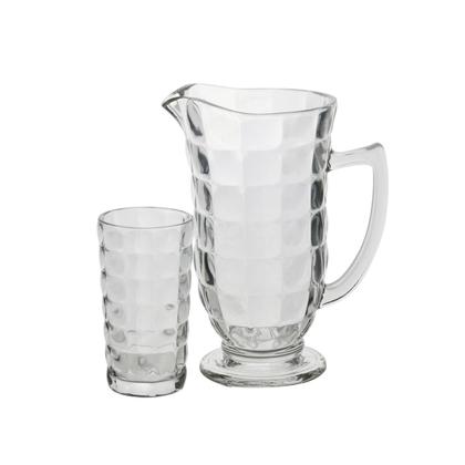 Imagem de Conjunto 7 Pçs Jarra e 6 Copos de Vidro Sodo-Calcico Xadrez Lyor