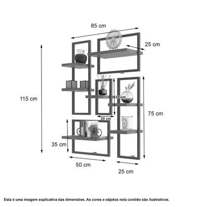 Imagem de Conjunto 7 Prateleiras Industrial Branco/Cobre - Pleno