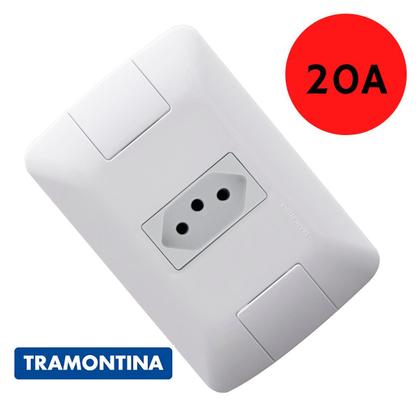 Imagem de Conjunto 7 Tomada 20A Simples Tramontina  2P+T 20A/250V Aria Branco