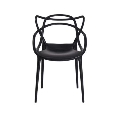 Imagem de Conjunto 8 Cadeiras Allegra Preto em Polipropileno para Sala de Jantar Cozinhas Jardim Festas Eventos Comerciais