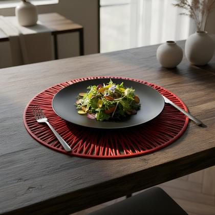 Imagem de Conjunto 8 Pratos Branco Suflair Vermelho Mesa Posta Servir