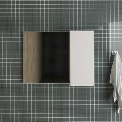 Imagem de Conjunto 80cm Gabinete para Banheiro com Espelheira e Cuba CJ18-105 Tecnomóbili