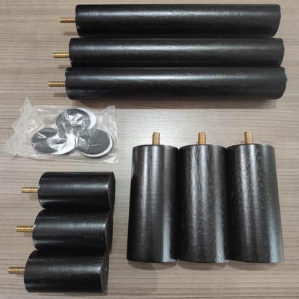 Imagem de Conjunto 9 Pés Anti Refluxo de Madeira para Cama Box Pés Fixos
