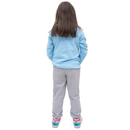 Imagem de Conjunto Abrigo de Frio Com Calça Infantil Feminina Blusa Canguru Estampa de Cachorrinho Quentinho