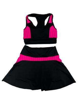 Imagem de Conjunto Academia Cropped Com Bojo +Short Saia