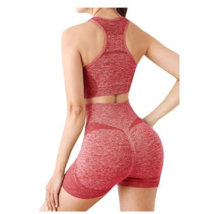 Imagem de Conjunto Academia  Feminino Fitenss Short Sem Costura Empina Bumbum + Top Bojo Removivel