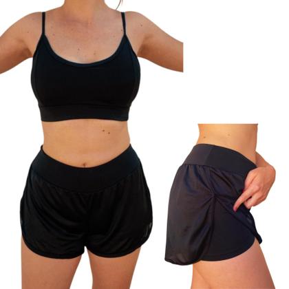 Imagem de Conjunto Academia Top com Bojo + Short Duplo Suplex Dry Fit