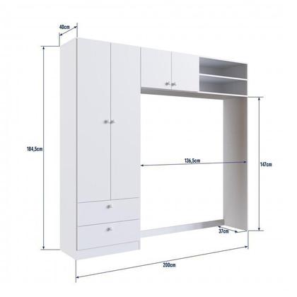 Imagem de Conjunto Aconchego Berço c/Colchão e Guarda Roupa - Branco