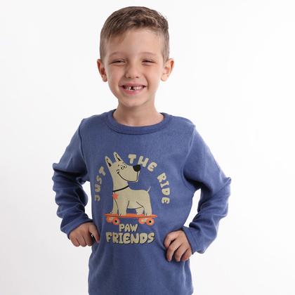 Imagem de Conjunto Agasalho Azul Marinho Plush Masculino Menino Infantil E Juvenil